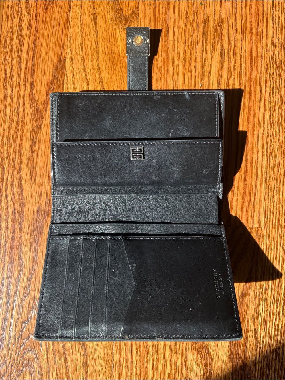 Givenchy Black Leather Wallet with Silver Double-G Logo - Picture 8 of 15